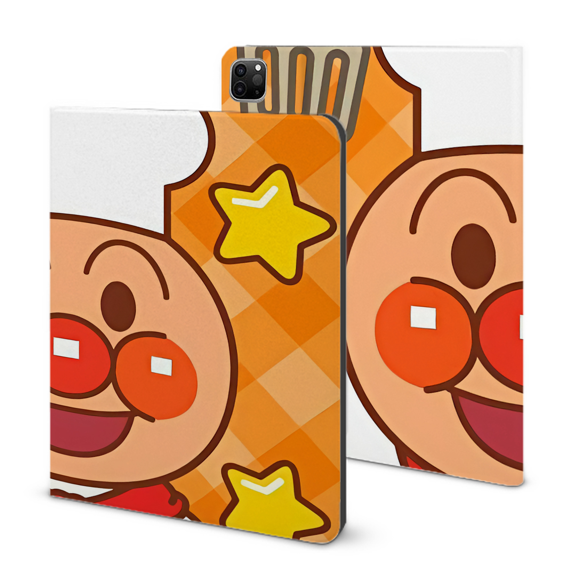 （画像用） アンパンマン Anpanman IPad ケース ブック型 PUレザー TPU 耐衝撃 軽量 薄型 ペン収納なし 全面保護 IPad 各モデル対応